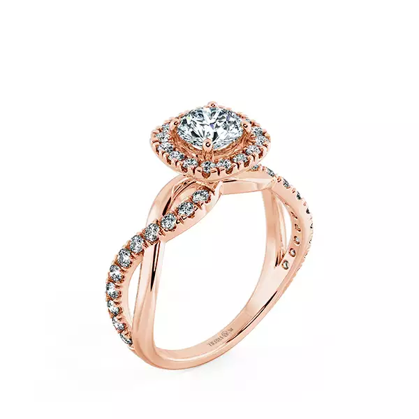 Twiss Halo Cushion Engagement Ring with Eternity Band NCH2405 4